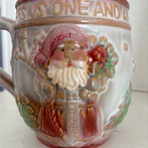 Coffee Mug Christmas, Santa, vintage- style